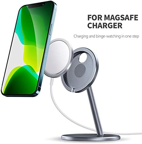 MagSafe Şarj Cihazı ile Uyumlu Poıtcto Alüminyum Telefon Standı (Gri)