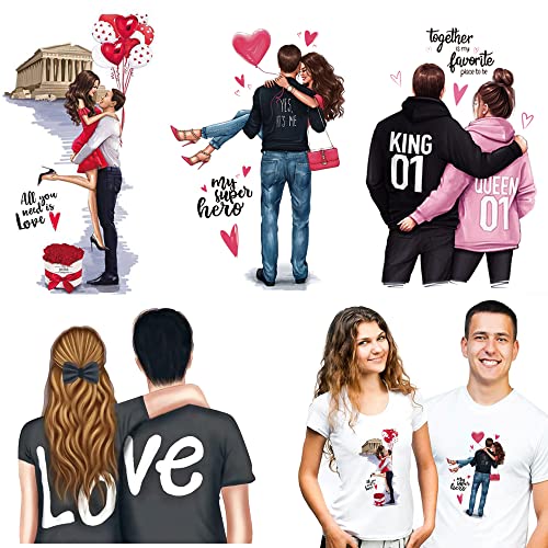 Sevgililer Kalp Demir On Yamalar ısı Transferi Vinil Çıkartmalar Çiftler Aşk Demir on Yıkanabilir Sevimli Dekorasyon Giyim T-Shirt
