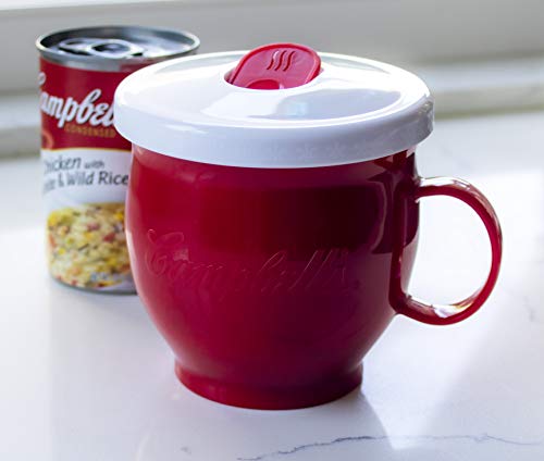 Evriholder Campbell's Micro Microwave Mug, Hareket Halindeyken Çorba, Kolay Öğle Yemeği, 22 Ons, Kırmızı (98430-AMZ)