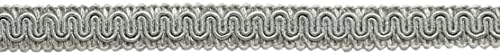 DÉCOPRO 5/8 inç Gümüş, Gri Dekoratif Gimp Örgü / Temel Döşeme / 0058SG Renk: Gümüş Kadeh - 049, Bahçe tarafından Satıldı