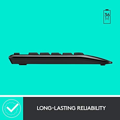 Logitech MK345 Kablosuz Birleşik Tam Boyutlu Klavye, Avuç İçi Dayanağı ve Rahat Sağ Fare-Siyah
