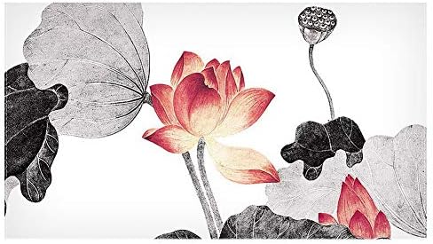 Nazik miyav Ev Yaratıcı 50-inç TV Bez Dekoratif toz geçirmez kapak, mürekkep renkli Lotus