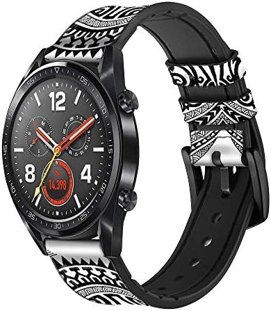 CA0191 Maori Dövme Deri ve Silikon akıllı saat Band Kayışı Kol Saati Smartwatch akıllı saat Boyutu (20mm)