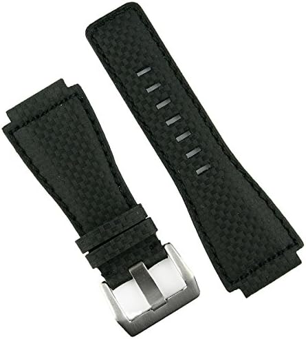 B & R Bantları Siyah Karbon Fiber Stil Bell & Ross BR01 BR03 Watch Band Kayışı-Büyük Uzunluk