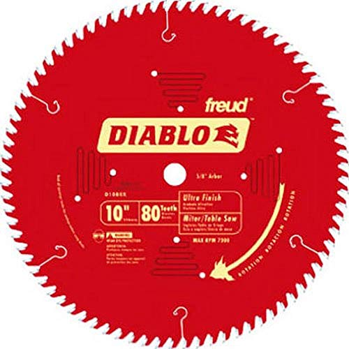Freud D1080X Diablo 10 80-diş ATB Testere Bıçağı w/5 / 8 Çardak ve PermaShield Kaplama