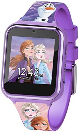 Disney Frozen Dokunmatik Ekranlı Akıllı Saat, Dahili Selfie Kamera, Kolay Toka Kayışı, Mor Akıllı Saat