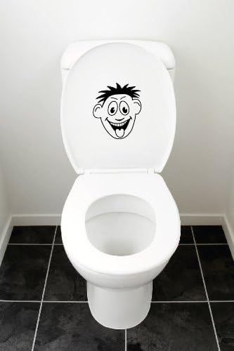 Boyutu 6(w) X 7 (h) Banyo Tuvalet Koltuk Komik Gülen Yüz Vinil Duvar Sanat Çıkartması Sticker Mural 2300