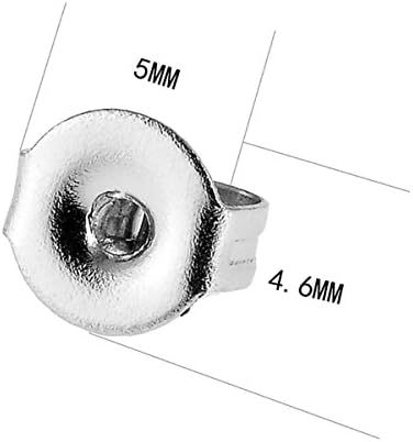 HooAMİ Paslanmaz Çelik Gümüş Yuvarlak Küpe Arkaları Kulak Fındık Takı Yapımı Bulguları 5mm x 4.6 mm, 20 adet