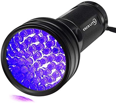 Escolite siyah ışık UV el feneri, Escolite UV ışıkları 51 LED Ultraviyole Blacklight el feneri Pet idrar dedektörü, Pet koku