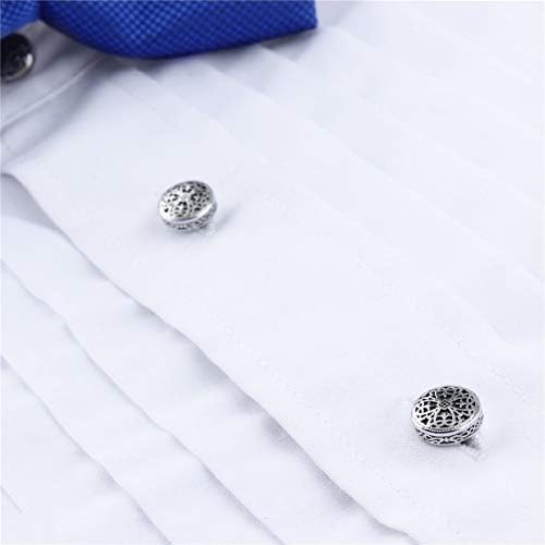 HAWSON Kol Düğmeleri ve Çıtçıt Erkekler için-Moda Erkekler Vintage Emaye Karbon Fiber Smokin Gömlek Kol Düğmeleri ve Çıtçıt Düzenli