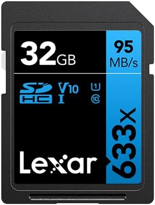(5 Paket) 32 GB Lexar Professional 633x SDHC UHS-I Sınıf 10 Hafıza Kartı Full HD, 95 MB/ s, 4 K SD Kamera Kart Paketi ile (1)