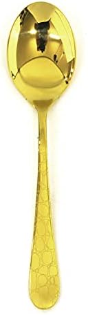 Mepra AZB1097C1104 Coccodrillo Oro Meyve Kaşığı, [24'lü Paket], 17.145 cm, Parlak Altın Kaplama, Bulaşık Makinesinde Yıkanabilir