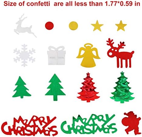 Outgeek Noel Konfeti 6 Paket Parti Konfeti 100g Noel Masa Konfeti Parti Süslemeleri için Kar Tanesi, Santa, Çam, Merry Christmas