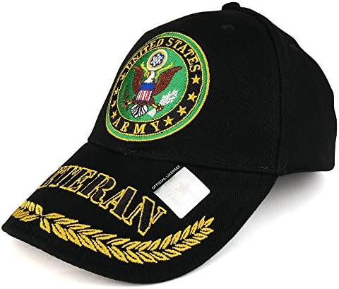Resmi Lisanslı ABD Ordusu Veteran Amblemi İşlemeli Yapılandırılmış Askeri Beyzbol Şapkası
