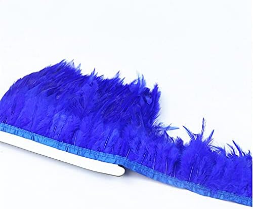 THEBLUEMİNT-Kraliyet Mavi Horoz Boyun Hackle Tüy Düzeltir Şerit Sülün Tüy Saçak Etek El Sanatları Giyim Düğün Dekorasyon için
