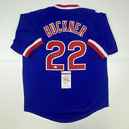İmzalı / İmzalı Bill Buckner Chicago Mavi Beyzbol Forması JSA COA