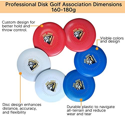 6 Diskli Disk Golf Seti, Mesafe Sürücüsü, Orta Menzil ve Atıcı ile Yeni Başlayanlar için Başlangıç Diski Golf Paketi, Seyahat