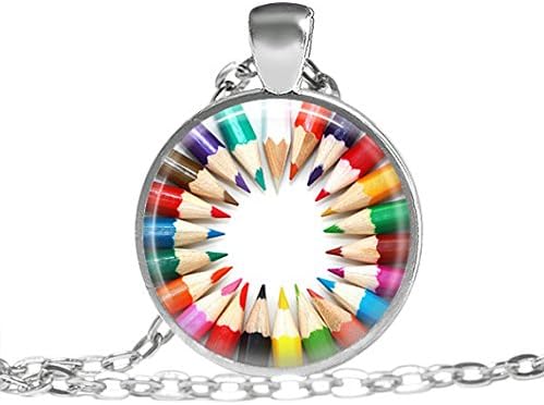 Kalem kolye, Sanat kalem takı, sanatçı kolye için Hediye, Boyama kalem kolye, ressamlar takı için hediye, Sanatsal renk kolye