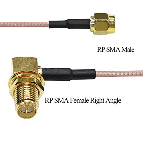 RP-SMA Koaksiyel Kablo RG316 RP SMA Erkek RP SMA Kadın Dik Açı WiFi Anten Uzatma Kablosu için Güvenlik Camara 6 inç (15 cm) RF