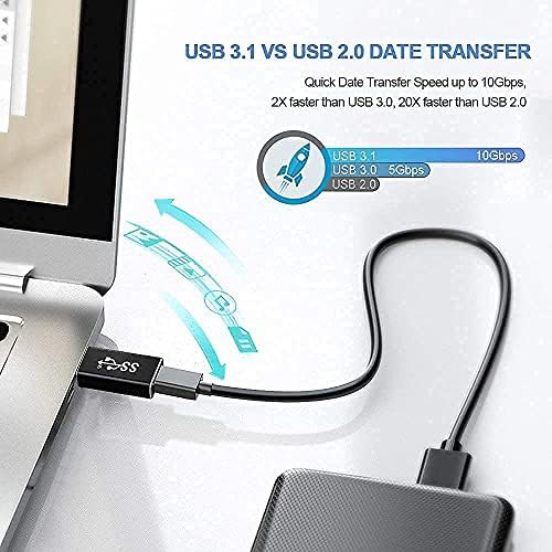 USB 3.1 GEN 2 Erkek Tip-C Dişi Adaptör, destek 10 Gbps Şarj ve Veri Transferi, USB A USB C 3.1 Dönüştürücü