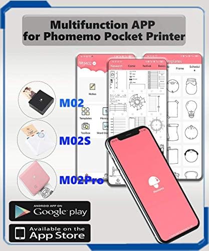 M02 Mini Taşınabilir Bluetooth Yazıcı ve 3 Rulo Beyaz Kendinden Yapışkanlı Termal Etiketler
