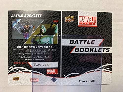 2020 Üst Güverte Marvel Yıllık Savaş Kitapçığı Eskiz Kartları Spor Dışı TİCARET KARTI SC6 Fran Fdez - Thor vs Hulk UD Şirketinden