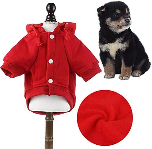 EWRTM Köpek Giysileri Köpek Aksesuarları Kış Sıcak Rahat Yavru Köpek Hoodie Ceket Kazak Pet Giyim Giyim Kostüm-Kırmızı L