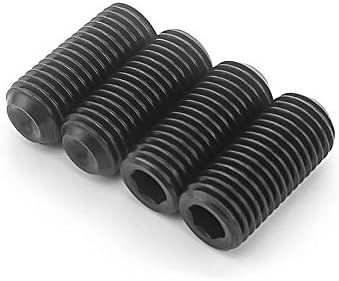 100 adet M4 (4mm) Siyah Alaşımlı Çelik Grade12. 9 Yüksek Çekme Fincan Noktası Grub Hex Soket Seti Vidalar DIN916 (M4 x 8mm)