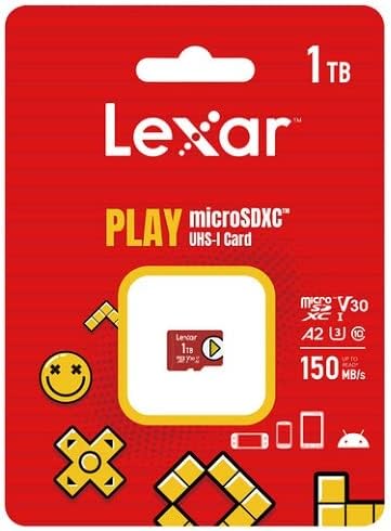 Lexar PLAY 1TB Micro SD Kart Nintendo Switch Uyumlu Switch OLED Modeli, Switch Lite LMSPLAY001T-BNNNG U3 V30 A2 Sınıf 10 Paketi