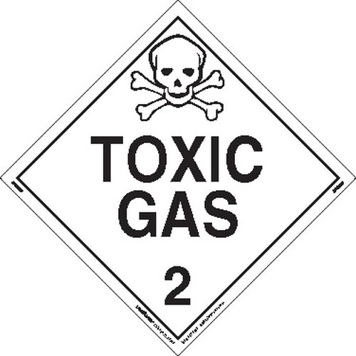 Labelmaster Z-PSR25 Zehirli Gaz Tehlike Levhası, İfadeli, Çıkarılabilir Vinil (25'li Paket)
