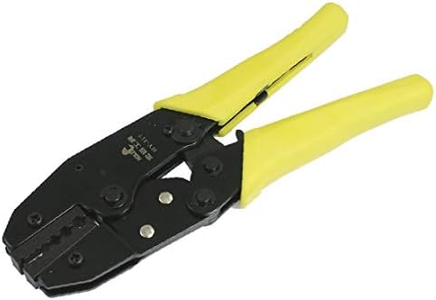 X-DREE Sarı Kolu Koaksiyel Kablo Racheting El Sıkma Aracı(Herramienta de engarce bir mano de kablo koaksiyel con kablo koaksiyel