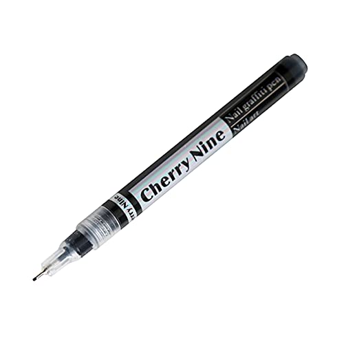 NC Nail Art Graffiti Kalem Uzun Ömürlü Detaylandırma Kalem için Desen Ince Tırnak İpuçları Süslüyor Araçları-Siyah