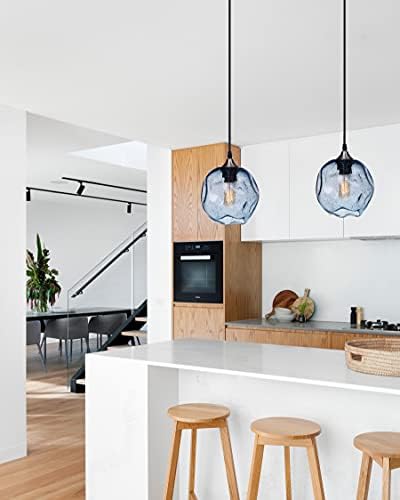 CASAMOTION kolye ışık üflemeli cam mutfak lsland aydınlatma Modern asılı damla tavan organik tasarım mavi seribaşı yemek odası