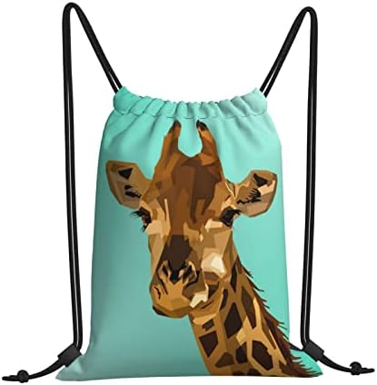 Spor salonu alışveriş spor Yoga için zürafa sanat spor salonu ipli sırt çantası Unisex saklama çantası