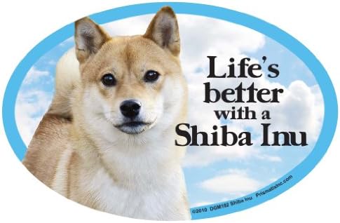 Arabalar için Prismatix Shiba Inu Oval Köpek Mıknatısı