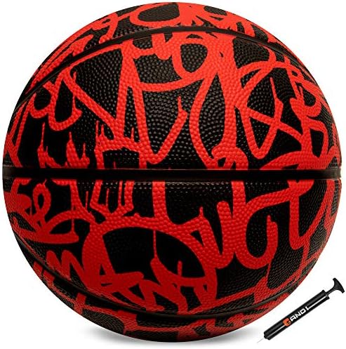 AND1 Fantom Kauçuk Basketbol ve Pompa (Graffiti Serisi)- Resmi Boyut 7 (29.5”) Streetball, İç ve Dış Mekan Basketbol Oyunları