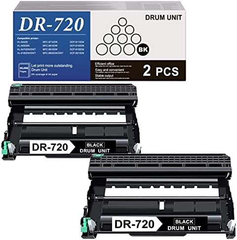 Julyınk Uyumlu 2 Paket Siyah DR-720 DR720 Drum Ünitesi Değiştirme için Brother HL-5440D 5450DN DCP-8110DN MFC-8810DW 8910DW 8950DW/DWT