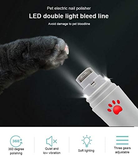 2 LED ışık ile Pet Nail Öğütücü Clipper-Profesyonel Şarj Edilebilir Köpek / Kedi Tırnak Giyotin Clippers, ağrısız Paws Tımar