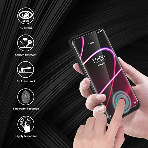 (3 Paket) Orzero Temperli Cam Ekran Koruyucu T-Mobile Revvl 5G 2020 Sürümü için Uyumlu (T-Mobile REVVL V+ 5G 2021 için Uygun