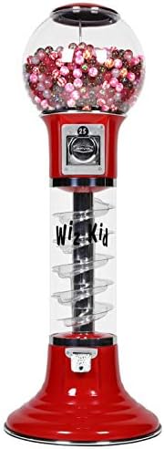 Wiz-Kid Spiral Gumball Makinesi, Kırmızı, Kırmızı Parça Rengi, 50 Sent Para Makinesi