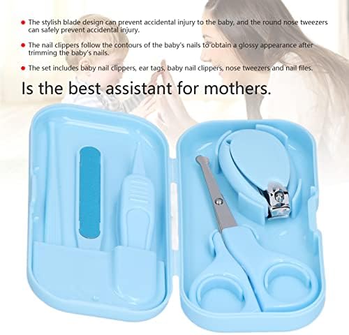 Bebek Tırnak Bakım Seti, Bebeğinizin Tırnaklarını Kesmek için Konteynerli Bebek Pedikür Bebek Tırnak Makası (mavi)