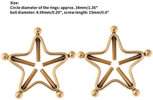 JEATHA 1 Çift Vücut Piercing Kelepçe Ayarlanabilir Geometrik Yıldız Meme Kalkanlar Yüzükler Olmayan Piercing Vida Vücut Piercing