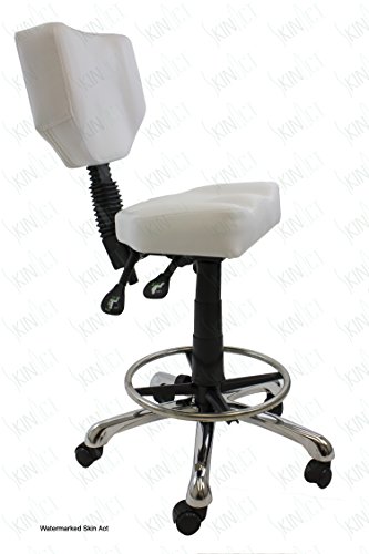 Yüce Baskı Estetisyen Tıbbi Taslak Tabure Sırt Yastığı Dövme Hidrolik Sandalye Siyah ve Beyaz Renklerde (Beyaz)