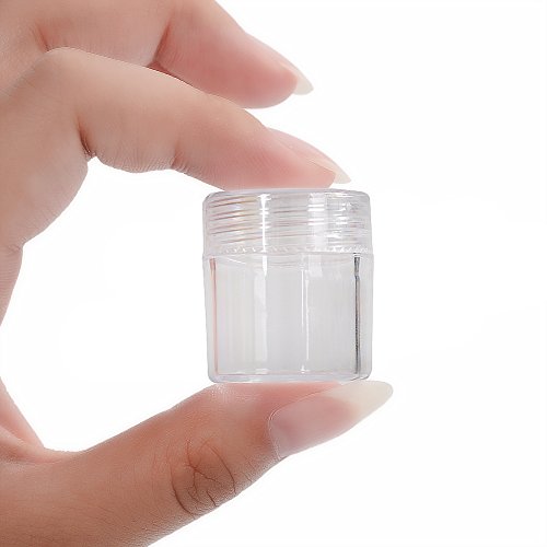 Cren 10 Adet Şeffaf Plastik Pot Kavanoz Kutusu Vidalı Kapaklı Kozmetik Kapları