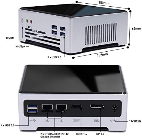 Mini Masaüstü bilgisayar, Octa Core i9 9880H Windows 10 Mini Bilgisayar, 16GB DDR4 / 512GB SSD, Çift Ekran 4K 60Hz, Gigabit Ethernet,