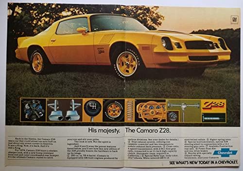 Dergi Baskı İlanı: 1978 Chevy Camaro, 4 Namlulu V-8'de 350 cu, Majesteleri. Camaro Z28, Orta Kat Reklam