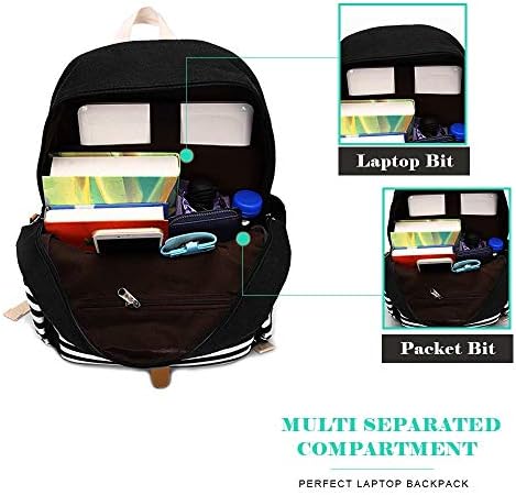 SCİONE Okul Sırt Çantaları Kadın Genç Kızlar için USB Şarj Portu ile Hafif Tuval Şerit Sırt Çantası Sevimli Kız Sırt Çantası