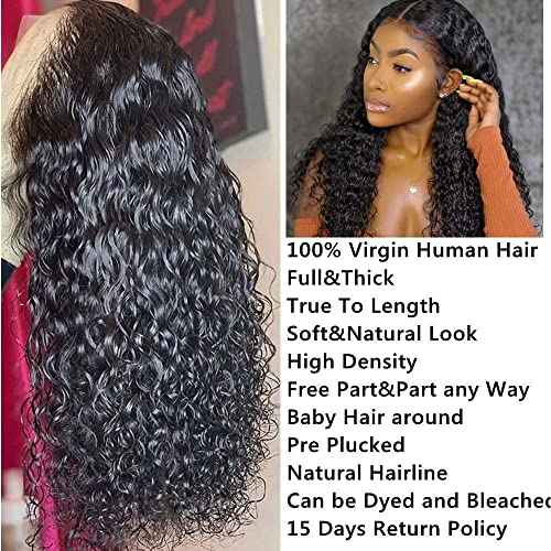 13x4 HD şeffaf dantel ön insan saç peruk siyah kadınlar ıçin ıslak ve dalgalı 10A Brezilyalı su dalga ön koparıp ıle Bebek saç