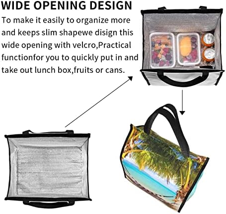 Öğle yemeği çantası, Tropikal Plaj Hamak Piknik Tote Öğle Yemeği Kutusu Kullanımlık Coolerorganizer Çantası Iş / Ofis/Plaj