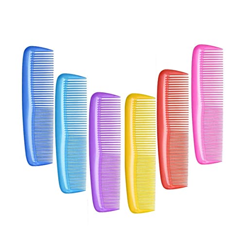 Renkli Tarak Seti, 6 adet Saç Tarak Seti Erkekler Kadınlar Çocuklar için Plastik İnce Soyunma Tarak (6 Renk)